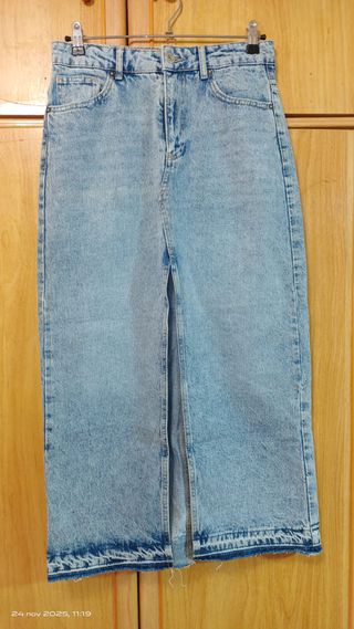 Falda vaquera larga Pull&Bear Talla M