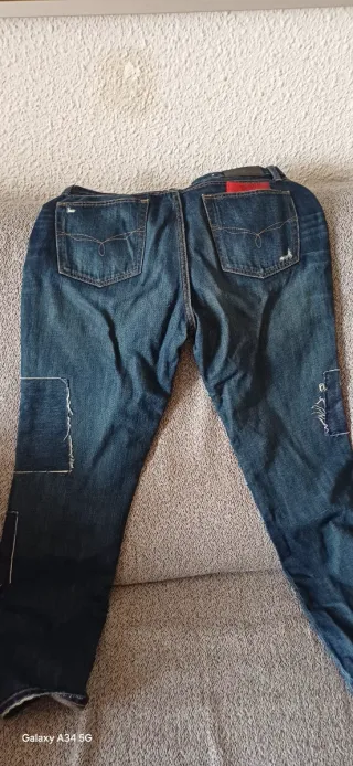 Pantalón vaquero patchwork