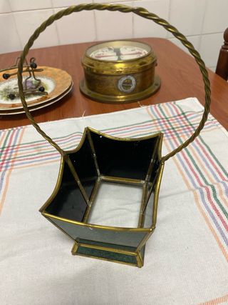 Cesta vintage metal y plástico