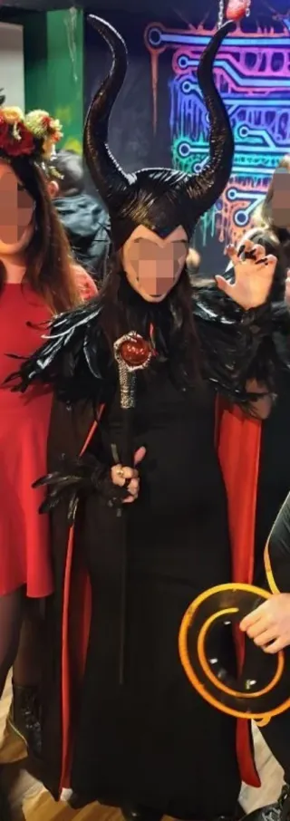 Disfraz Maléfica Talla Única Negro/Rojo adulto