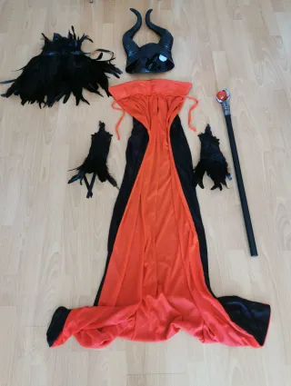 Disfraz Maléfica Talla Única Negro/Rojo adulto