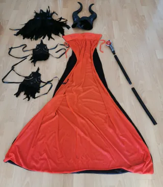 Disfraz Maléfica Talla Única Negro/Rojo adulto