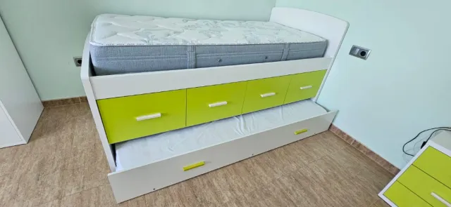 Cama nido con cajones y mesita