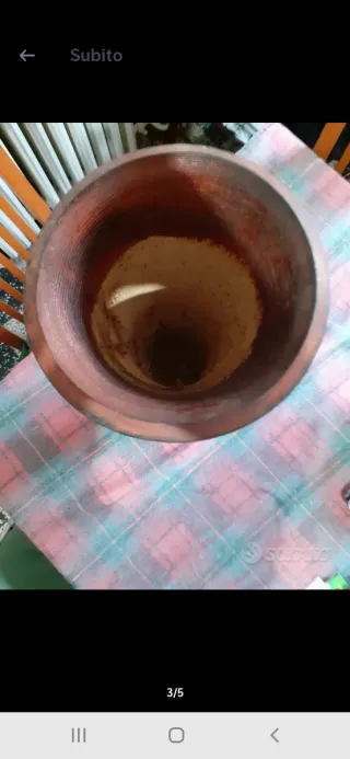Vaso in legno decorato artigianale