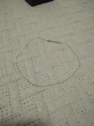 Collar cruz plata y anillo