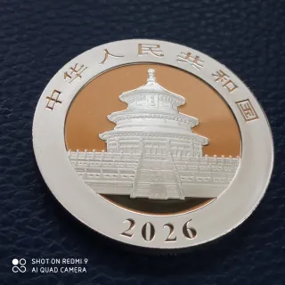 Moneda Plata Panda 30gr Año 2026.