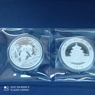 Moneda Plata Panda 30gr Año 2026.