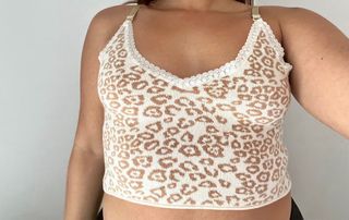 Top Leopardo con Encaje