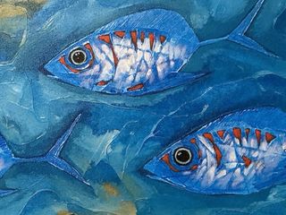 Cuadro original “Peces Azules” – Arte moderno