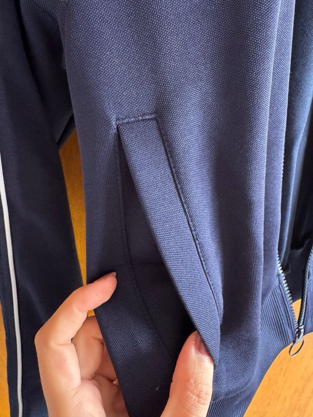 Sudadera Lacoste Mujer Azul Marino/Blanco