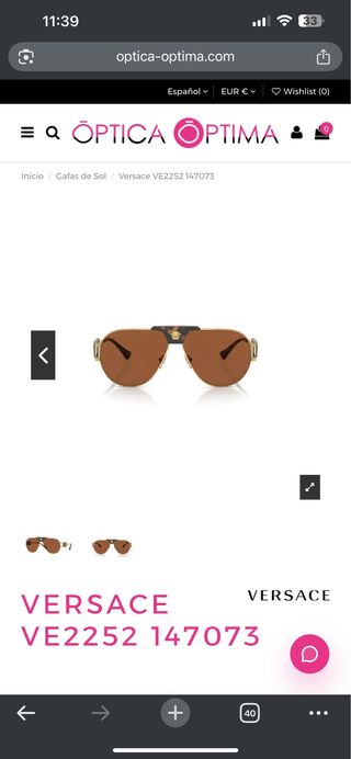 Occhiali da sole Versace VE2252 dorati marroni