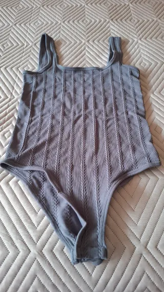 Body Cinzento Malha Como Novo
