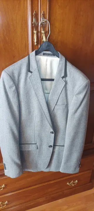 Blazer Zara Man Gris Talla M