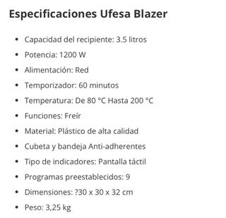 Freidora de aire Ufesa Blazer