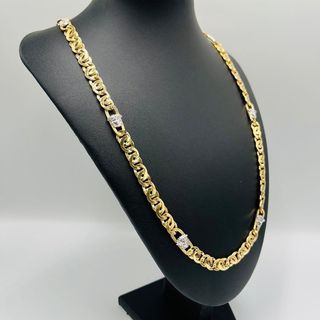 CADENA MEDUSA GRECA BICOLOR, Hueca. Oro 18k.