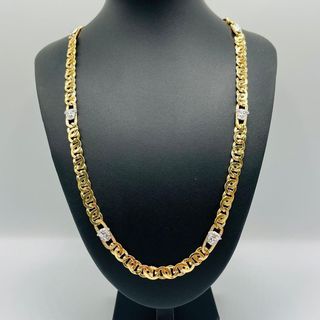 CADENA MEDUSA GRECA BICOLOR, Hueca. Oro 18k.