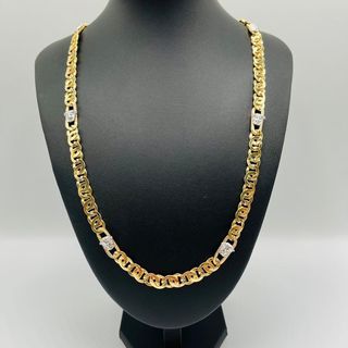 CADENA MEDUSA GRECA BICOLOR, Hueca. Oro 18k.