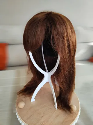 Peluca pelo natural castaño