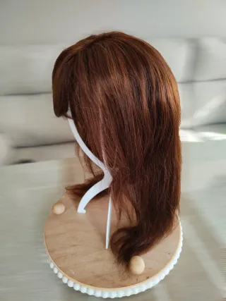 Peluca pelo natural castaño