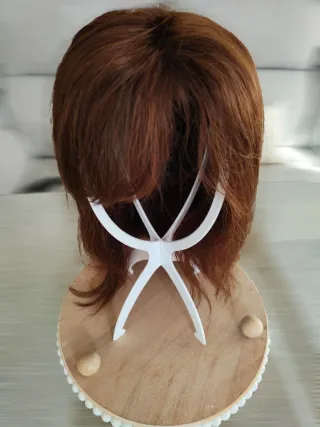 Peluca pelo natural castaño