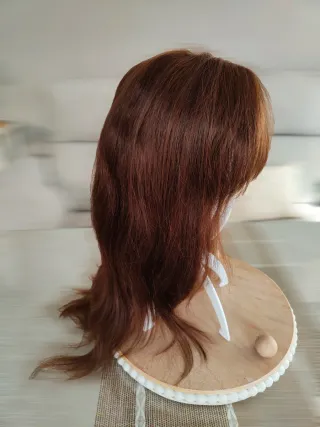 Peluca pelo natural castaño
