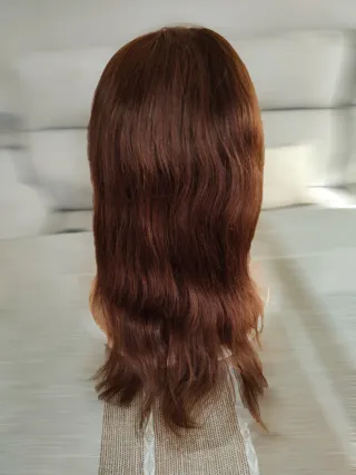 Peluca pelo natural castaño