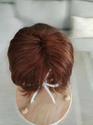 Peluca pelo natural castaño