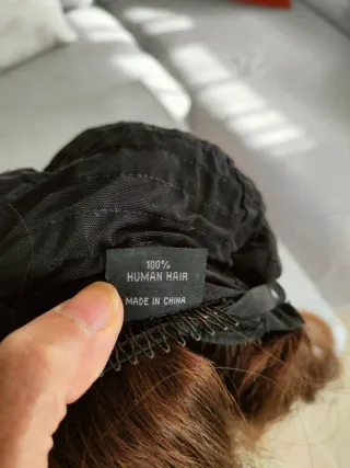 Peluca pelo natural castaño