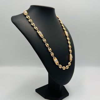 CADENA CALABROTE MEDUSA BICOLOR, Hueca. Oro 18k. P