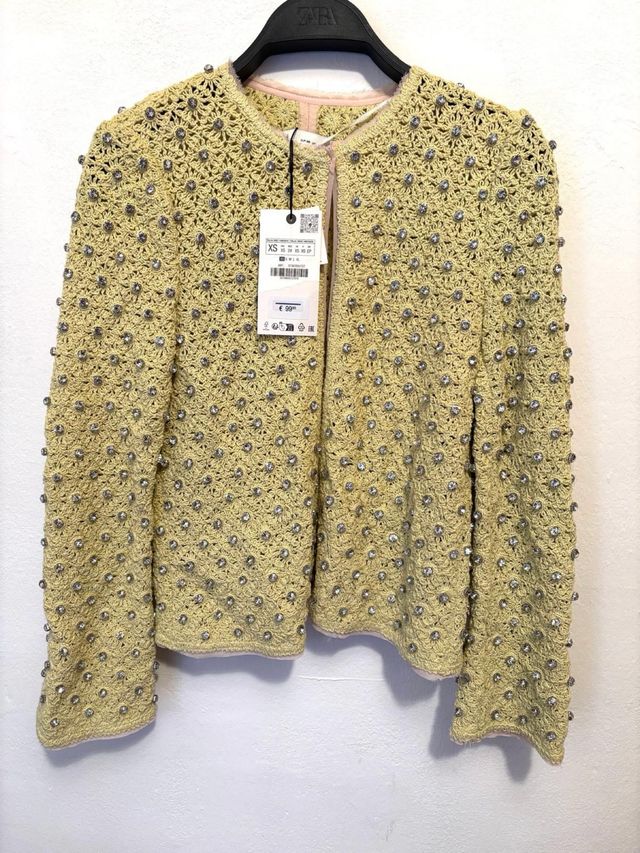Chaqueta Zara amarilla con cristales XS