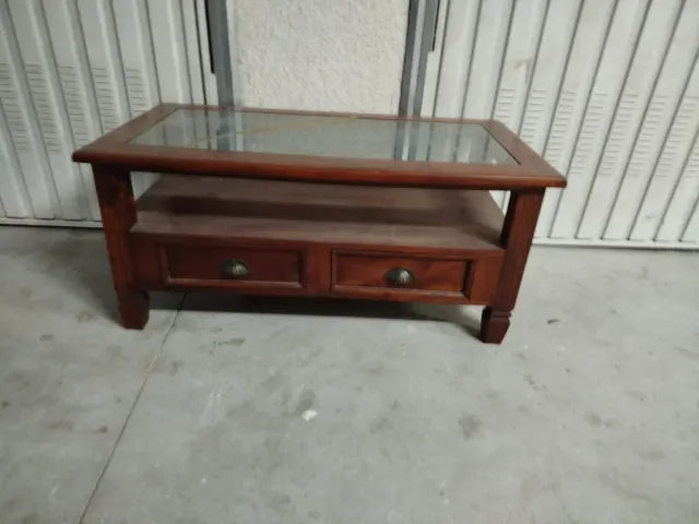 Mesa de centro madera y cristal