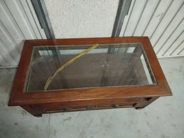 Mesa de centro madera y cristal