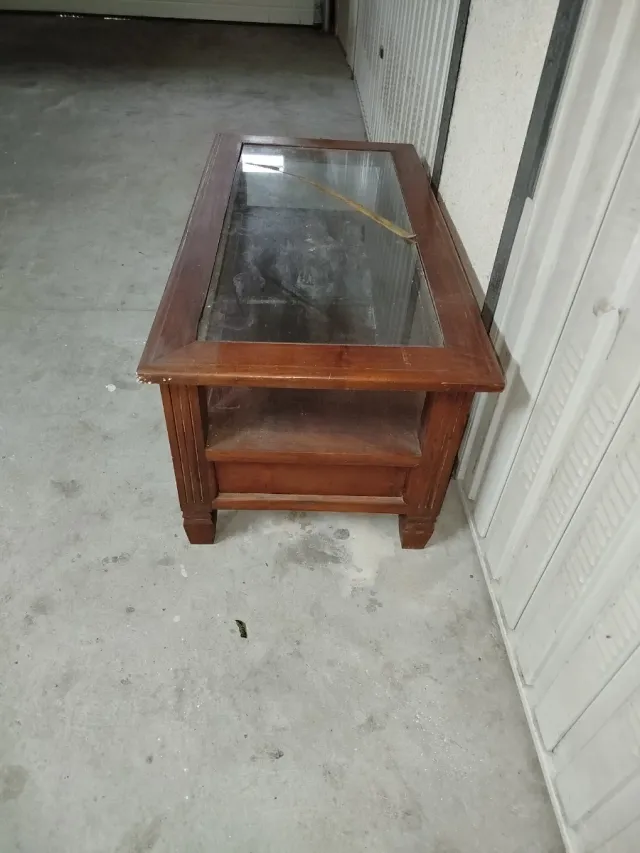 Mesa de centro madera y cristal