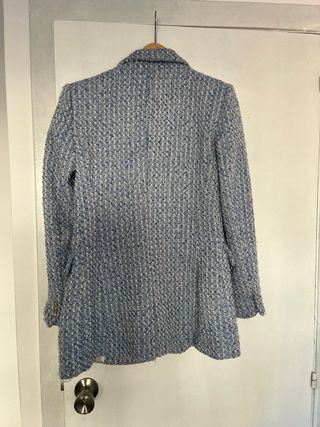 Blazer mujer azul y blanco