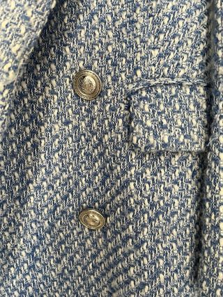 Blazer mujer azul y blanco