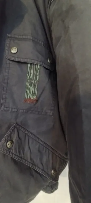 Parka de plumas hombre azul marino y beige