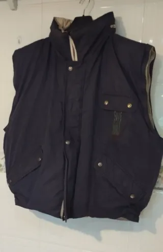 Parka de plumas hombre azul marino y beige