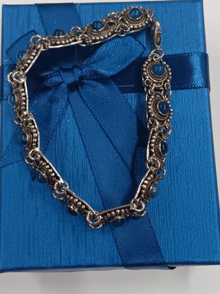 Pulsera Plata con Piedras Azules
