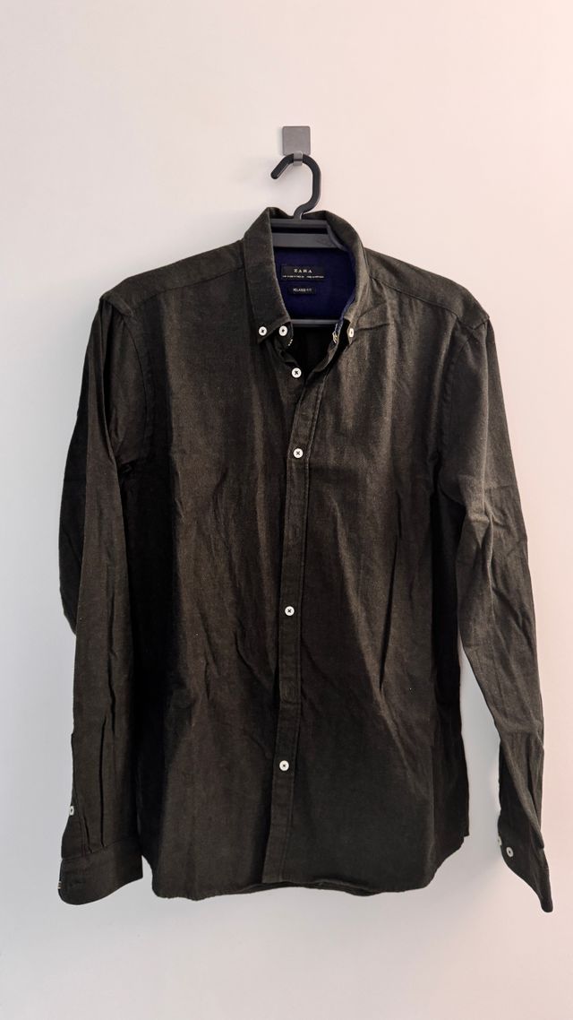 Camisa Zara Verde Oscuro