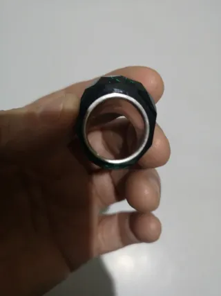 Anello Swarovski Nirvana Verde Acciaio Misura 60