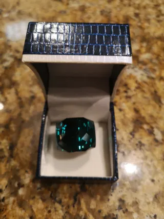 Anello Swarovski Nirvana Verde Acciaio Misura 60