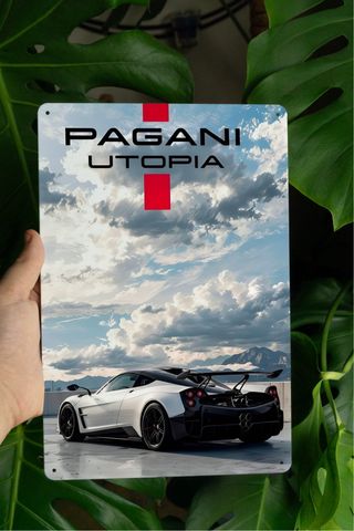 Pagani Utopia – Targa decorativa 30x20 cm in metal