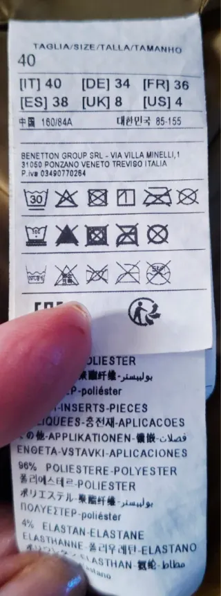 Giacca Piumino Sisley Tg. 40 Verde Oliva