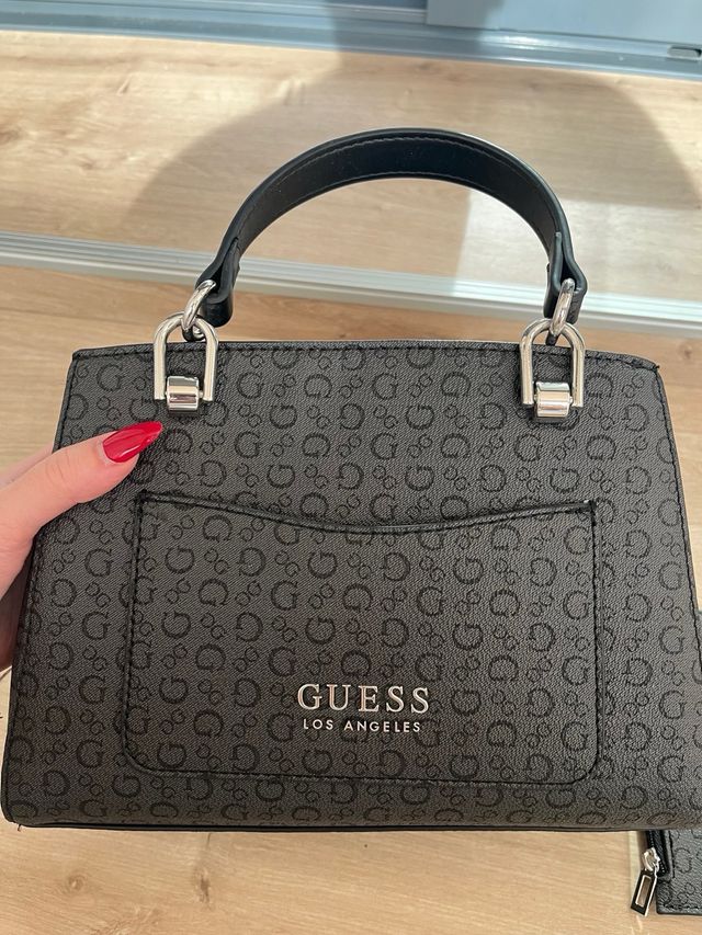 Bolso Guess Negro y Gris Original
