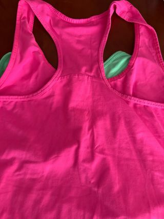 2 Camisetas Tirantes Domyos Verde y Rosa