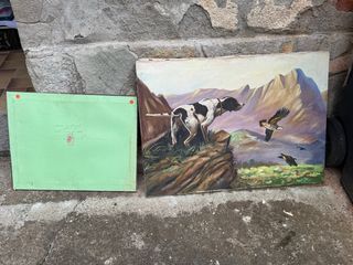 Quadro Caccia con Aquile e Cane