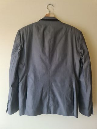 Fato Zara Slim Fit Cinza Blazer 54 Calça 42