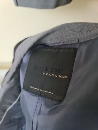 Fato Zara Slim Fit Cinza Blazer 54 Calça 42