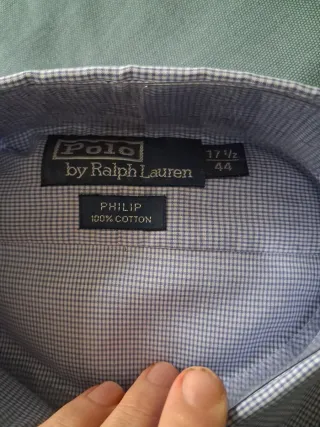 Camisa Polo Ralph Lauren Philip Azul Talla 17 1/2