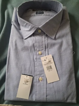 Camisa Polo Ralph Lauren Philip Azul Talla 17 1/2